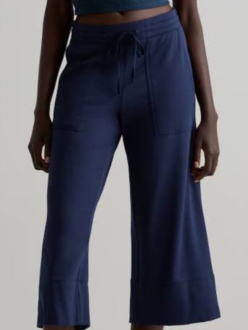 Quince Women's SuperSoft Fleece Cropped Wide Leg Pants- SMALL